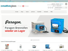 Tablet Screenshot of creativeglassshop.ch